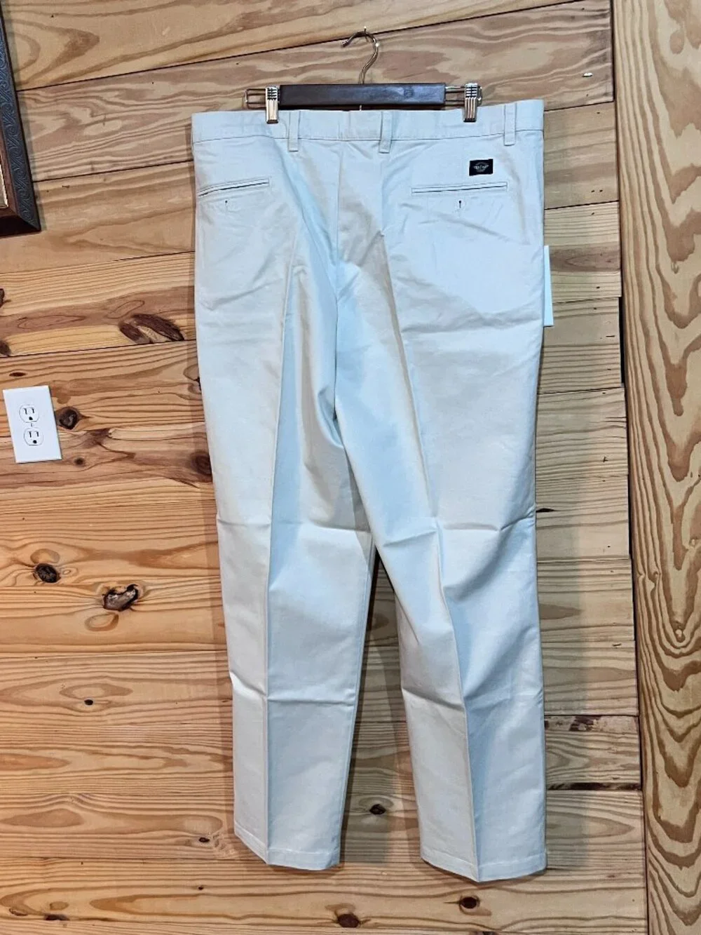 Dockers Pants Mens 38x34 Cream Khaki Vintage Double Pleated High Waist 90s New